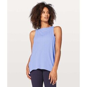 Lululemon Back In Action Sleeveless TankHydrangea Blue Pima Cotton Size 4